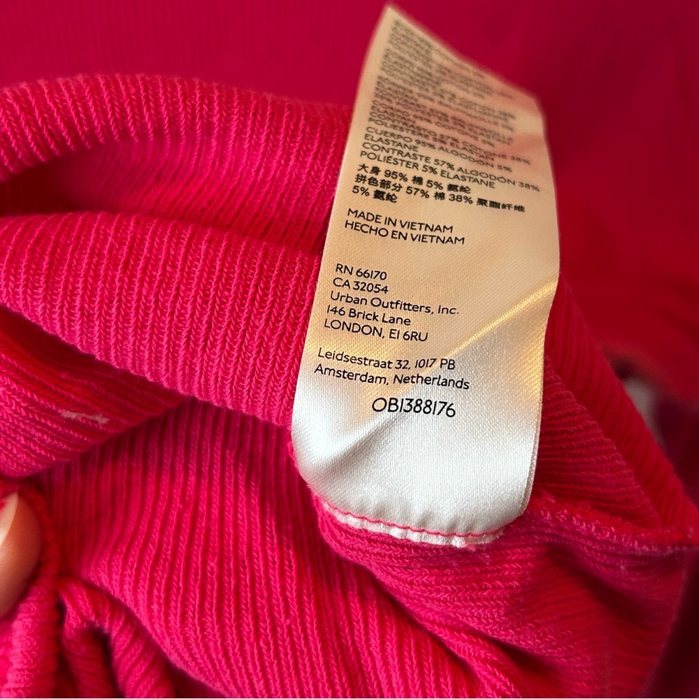 Free People JoJo Long Sleeve Thermal Waffle Knit Top In Hot Pink Size Small - Picture 12 of 16